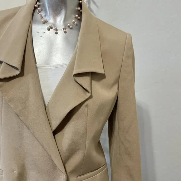 NWT Ann Taylor Beige 2 Piece Skirt Suit - Picture 2 of 12